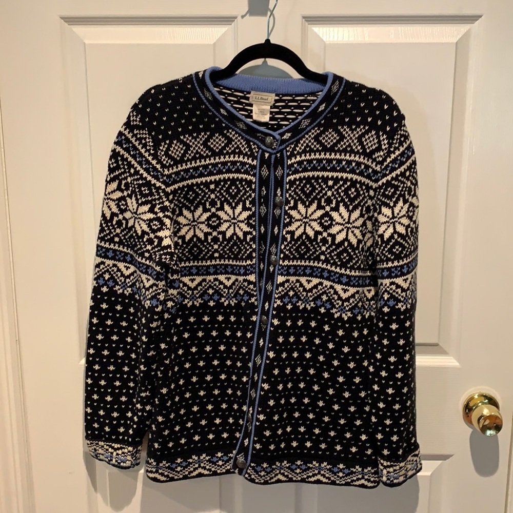 LL Bean 100% Cotton Cardigan
